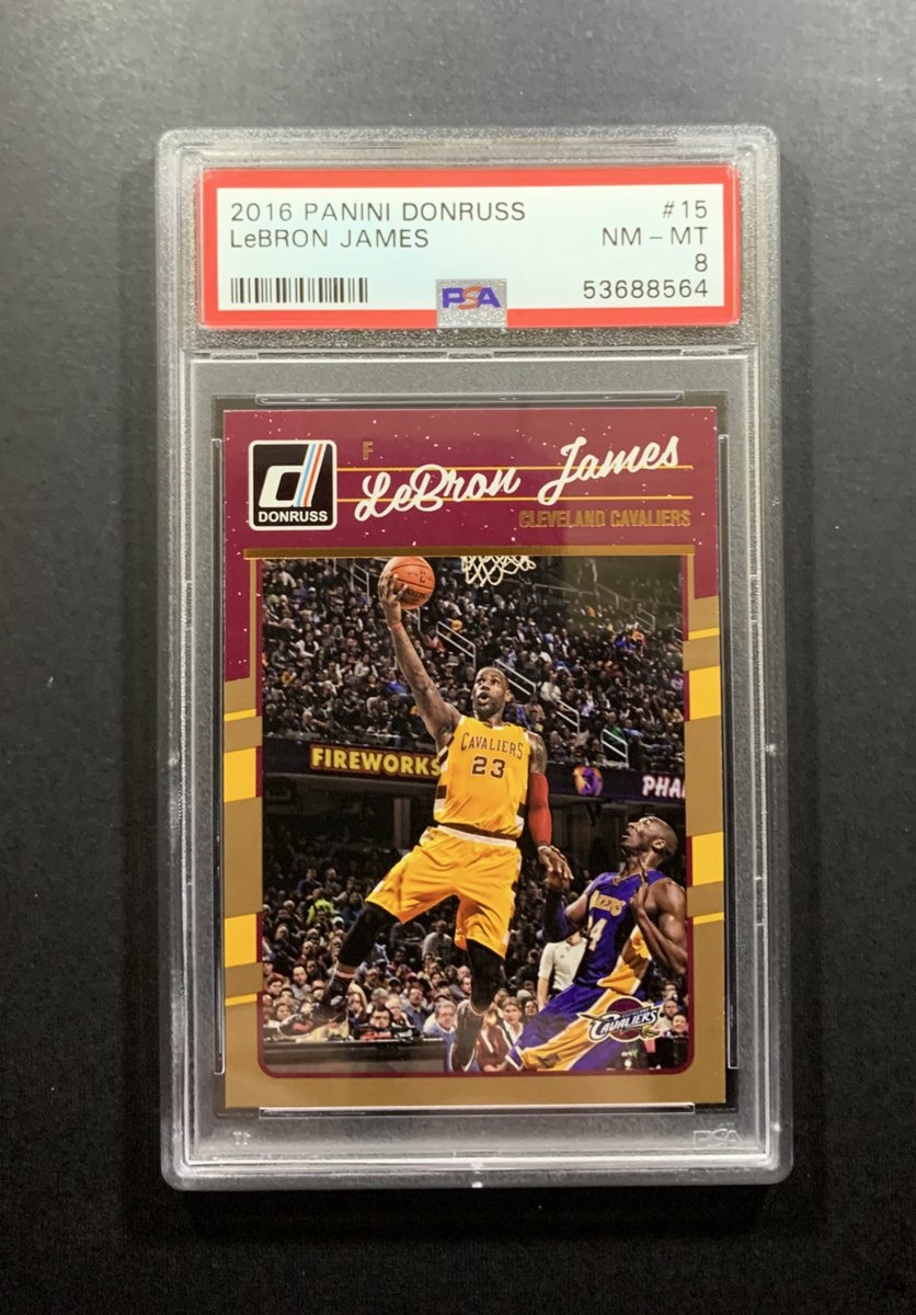 ArgyledPlaschke's tweet photo. LeBron James
2016 Panini Donruss
PSA 8
Cameo from Kobe Bryant
*Cavs championship season which the back of the card mentions*
$15
Shipping Starts @:
🇺🇸: $6
🇨🇦: $15
#WBC #CUTL #ZakStack14
December 2025 https://t.co/JyWPCAIf8P