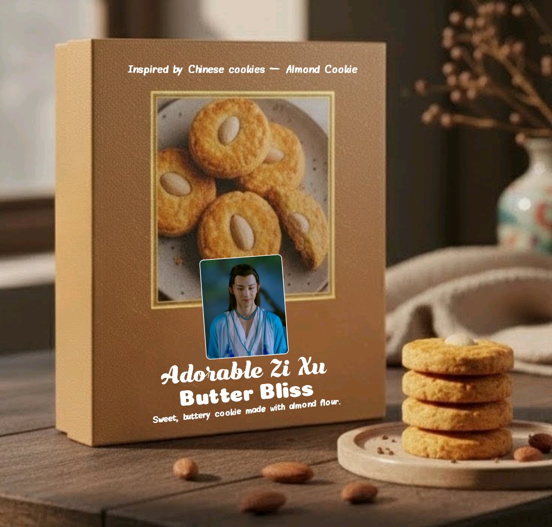 Cookie Box~4
#DengLunShines2026
#Denglun
Inspired by Chinese cookies — Almond Cookie
Sweet, buttery cookie made with almond flour.
Cookie Name - Adorable Zi Xu
Brand Name - Butter Bliss
💚 Happy New Year 2026 💚