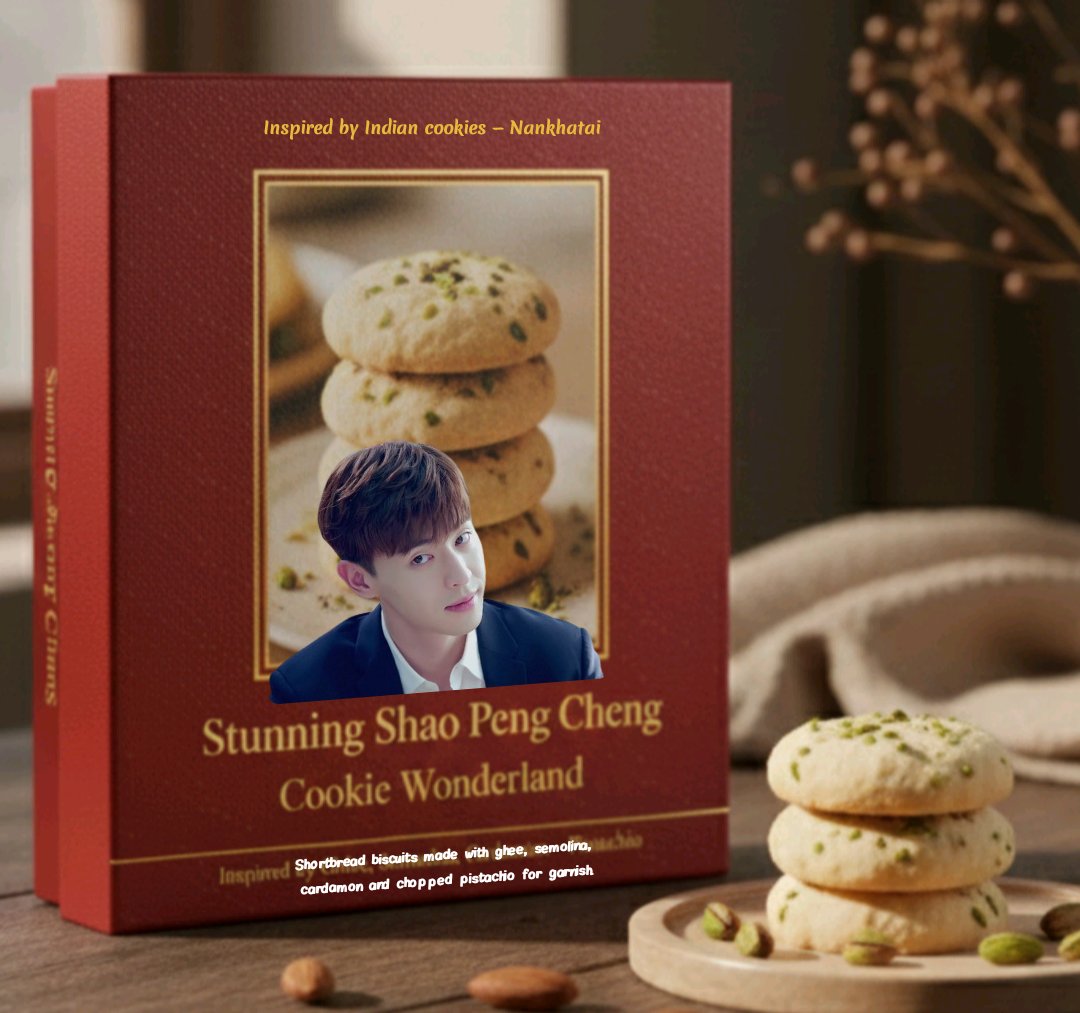 Cookie Box~5
#DengLunShines2026
#Denglun
Inspired by Indian cookies — Nankhatai
Shortbread biscuits made with ghee, semolina, cardamon and chopped pistachio for garnish.
Cookie Name - Stunning Shao Peng Cheng
Brand Name - Cookie Wonderland
💚 Happy New Year 2026 💚