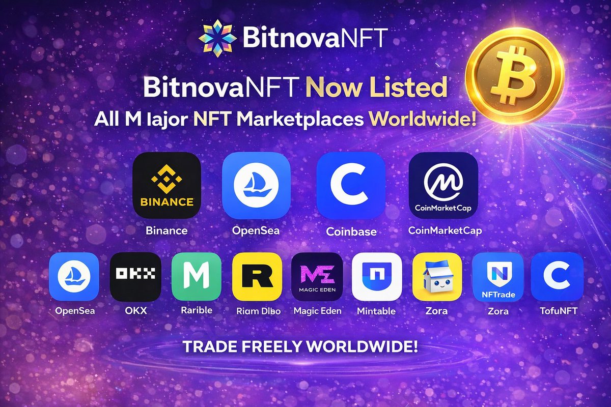 BitnovaNFT's tweet photo. BitnovaNFT is a modern NFT platform focused on innovation, transparency, and real utility.
Built on scalable blockchain technology, BitnovaNFT aims to empower creators and collectors worldwide.
🚀 Launching in progress
🌍 Global NFT marketplaces integrationhttps://t.me/bitnovanft https://t.co/T7x3sizidh