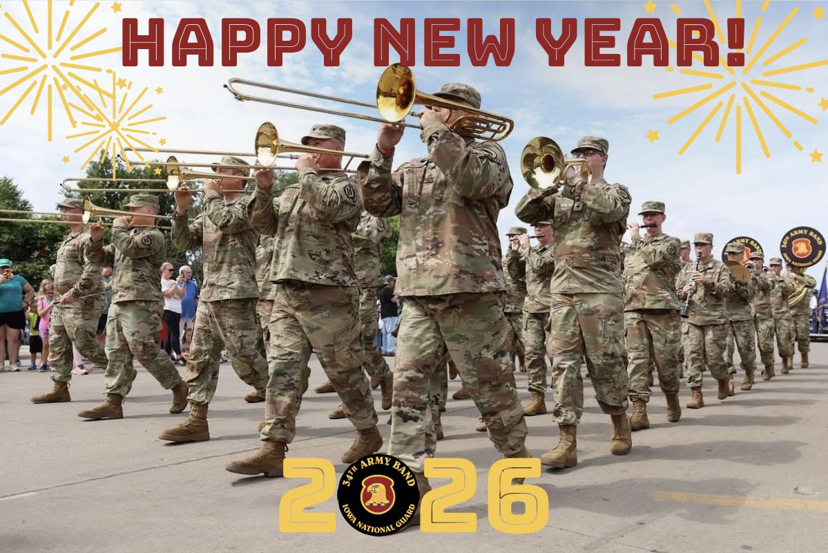 Happy New Year! 🎉

2025 Year in Review:
-74,449 Audience Members
-61 Public Performances
-11 Military Ceremonies
-199 Military Funerals Supported
-5 New Members
-4 Soldiers Promoted
-9 Extensions

Here’s to another great year of representing the <a href="/IowaNatGuard/">Iowa National Guard</a> through music! 🎵🇺🇸