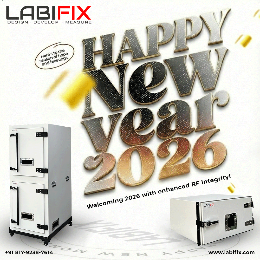 Labifix_in's tweet photo. Cheers to a new year filled with innovation and growth. Thank you for being part of the Labifix journey. Happy New Year 2026!.
#HappyNewYear2026 #RFShielding #RFEnclosure #AnechoicChamber #FaradayCage #EMCShielding #EMIShielding #5GShield #BluetoothShielding #RFTestEnclosure https://t.co/MZBlYySUkY