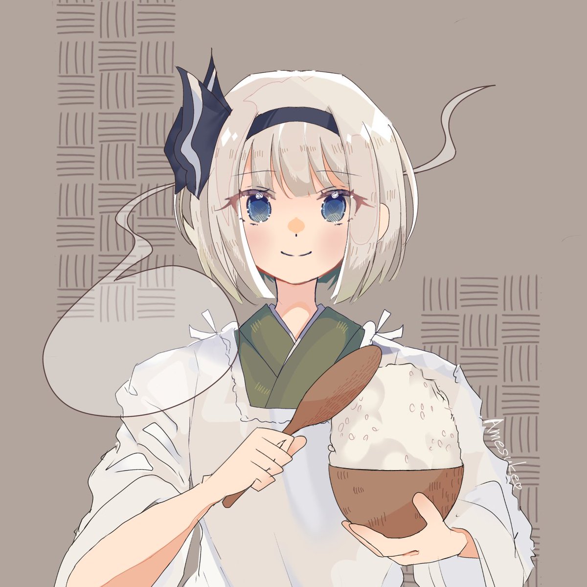 m_udonx's tweet image. ご飯の支度妖夢ちゃん。
 #東方Project  #魂魄妖夢