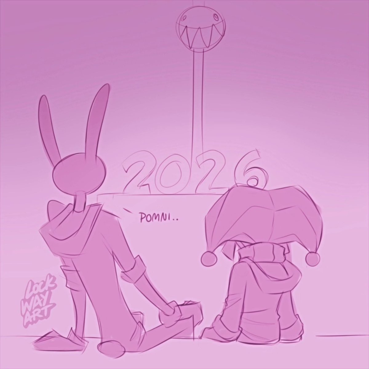 lockwayart's tweet image. Only had time for a quick doodle ❤️💜💙