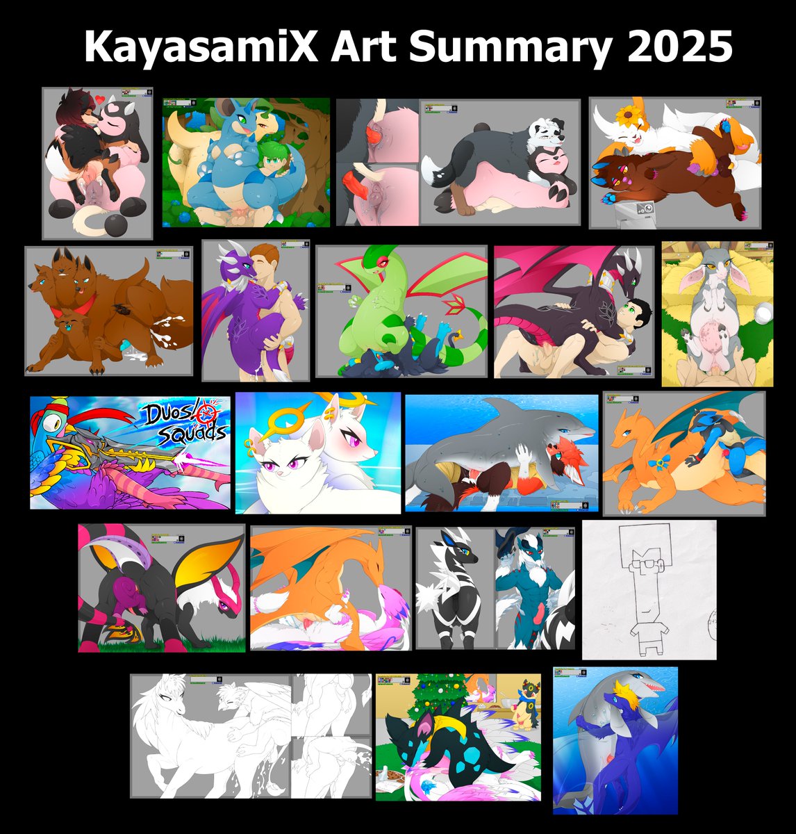20 drawings! not counting the recolored ones and the Alts
