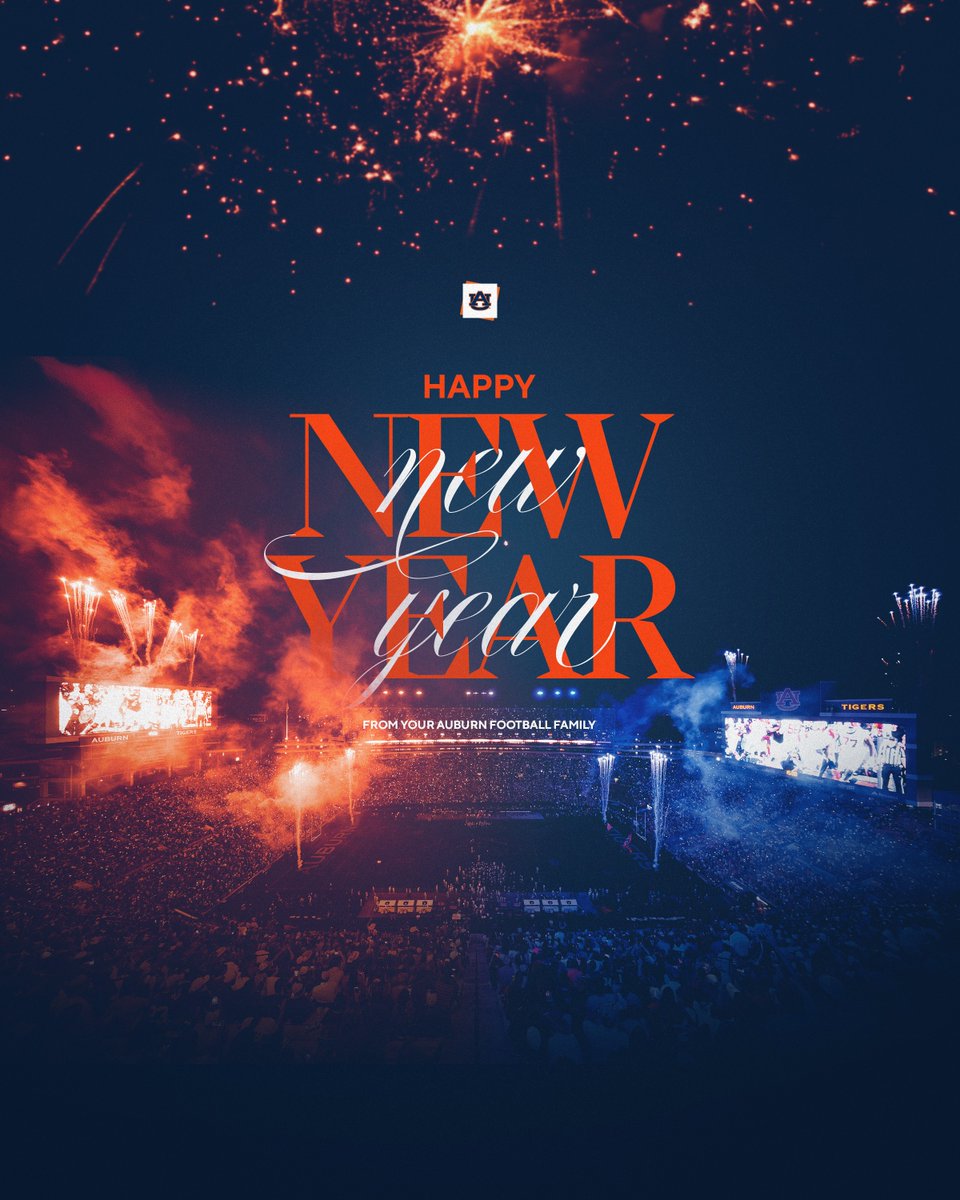 AuburnFootball's tweet image. Happy New Year, Auburn Family! 🦅🎉