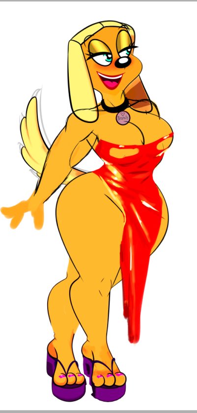 Yaya. New Year. Have a Brandy Harrington sketch in a party dress.