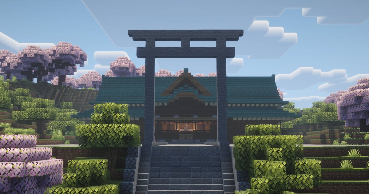 neounimc's tweet photo. 🎍あけましておめでとうございます🎍

新年最初のポストということで神社巡りをしてきました。
同じ神社でもそれぞれに作り手の個性と拘りがあっていいですね！こういう神社をいつか自分の手で作ってみたいです笑
今年もねおゆに鯖をよろしくお願いいたします。

薬草
#minecraft #マイクラ #ねおゆに https://t.co/q3ffbBltFr
