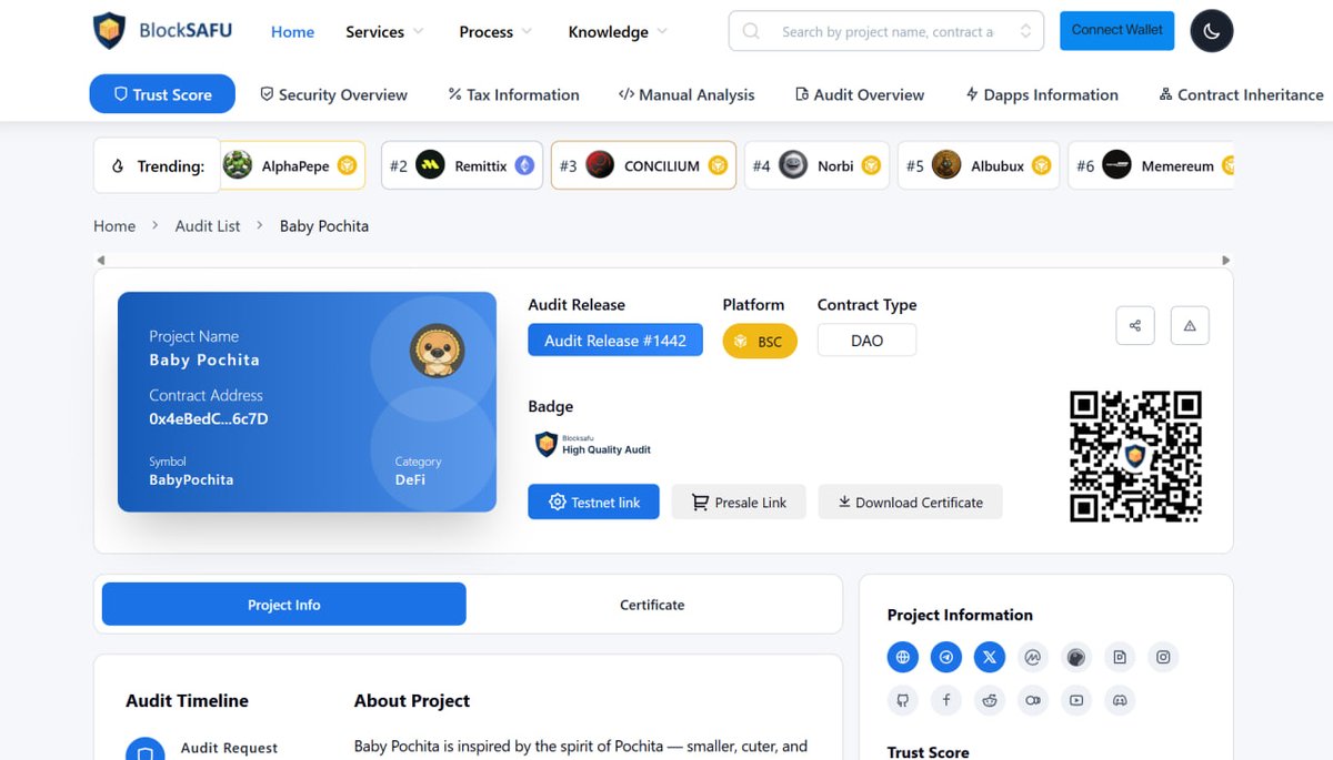 Congratulations  for Baby Pochita completing the audit process with BlockSAFU

To celebrate, we're giveaway $10 to lucky winners!
🔹Follow x.com/BlockSAFUAudit &amp; Join Telegram t.me/BlockSAFUGroup
🔹Follow <a href="/babypochitabnb/">Baby Pochita</a> 
🔹Like, Retweet this post &amp; Comment below!

Audit :