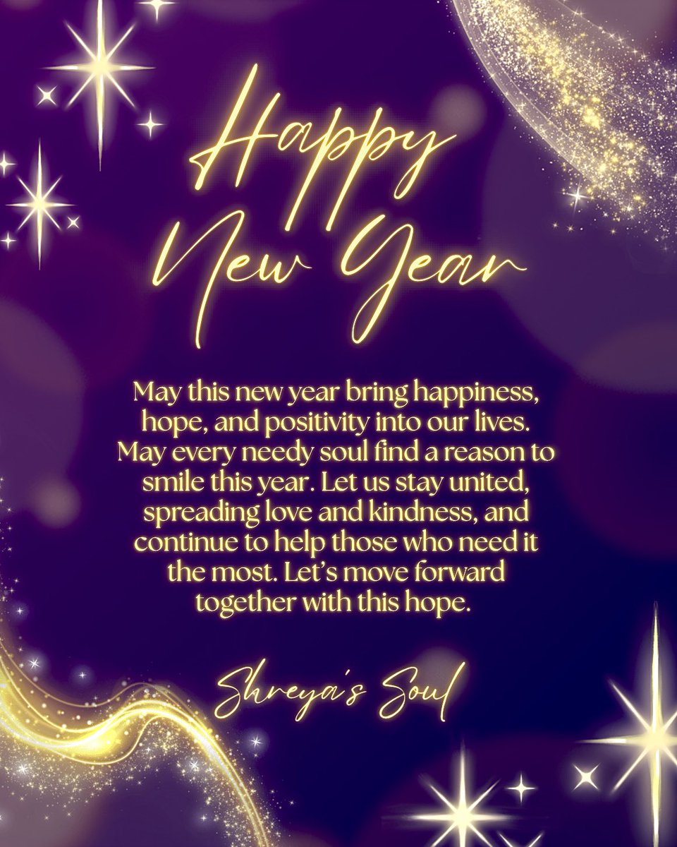 #SGTribe on 2026, let’s unite, let’s spread <a href="/shreyaghoshal/">Shreya Ghoshal</a> ‘s  #ActsOfLove and bring smiles in many more faces. Wishing all of you a very happy new year 💜✨