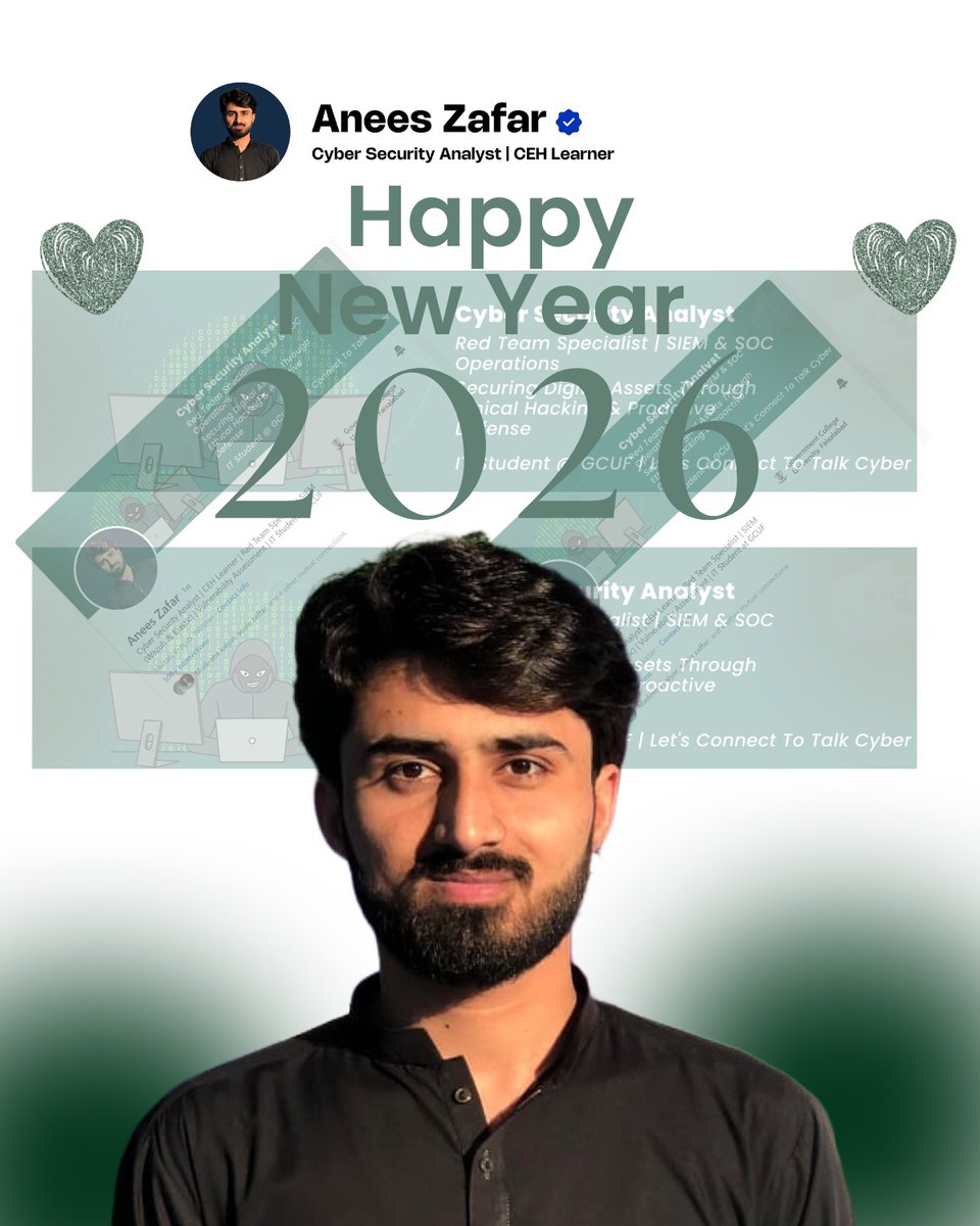 2026 — new goals 🎯, new challenges ⚡, stronger mindset 🚀
Ready to secure, learn, and grow in the year ahead 🔐📈
#HappyNewYear2026 #CyberSecurity #GrowthMindset
