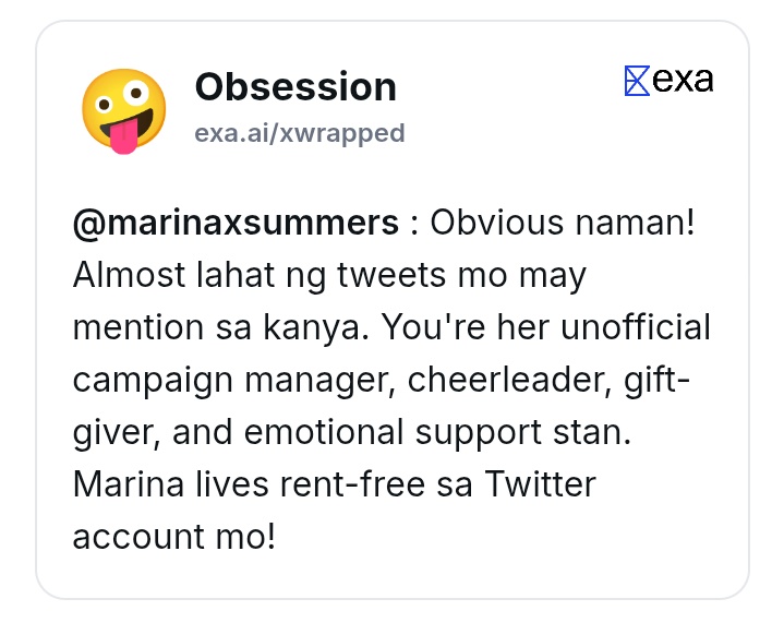 ririxsummers's tweet photo. tell me you're a marina stan without telling me you're a marina stan: ito yung wrapped up mo sa x for 2025😭

(but i hope makapag bring talaga kami sa school ng drag show huhuhu last thing to produce bago matapos term ko! let's go riri fight natin yern mwheeheh^^ https://t.co/l3sJRa3U9t