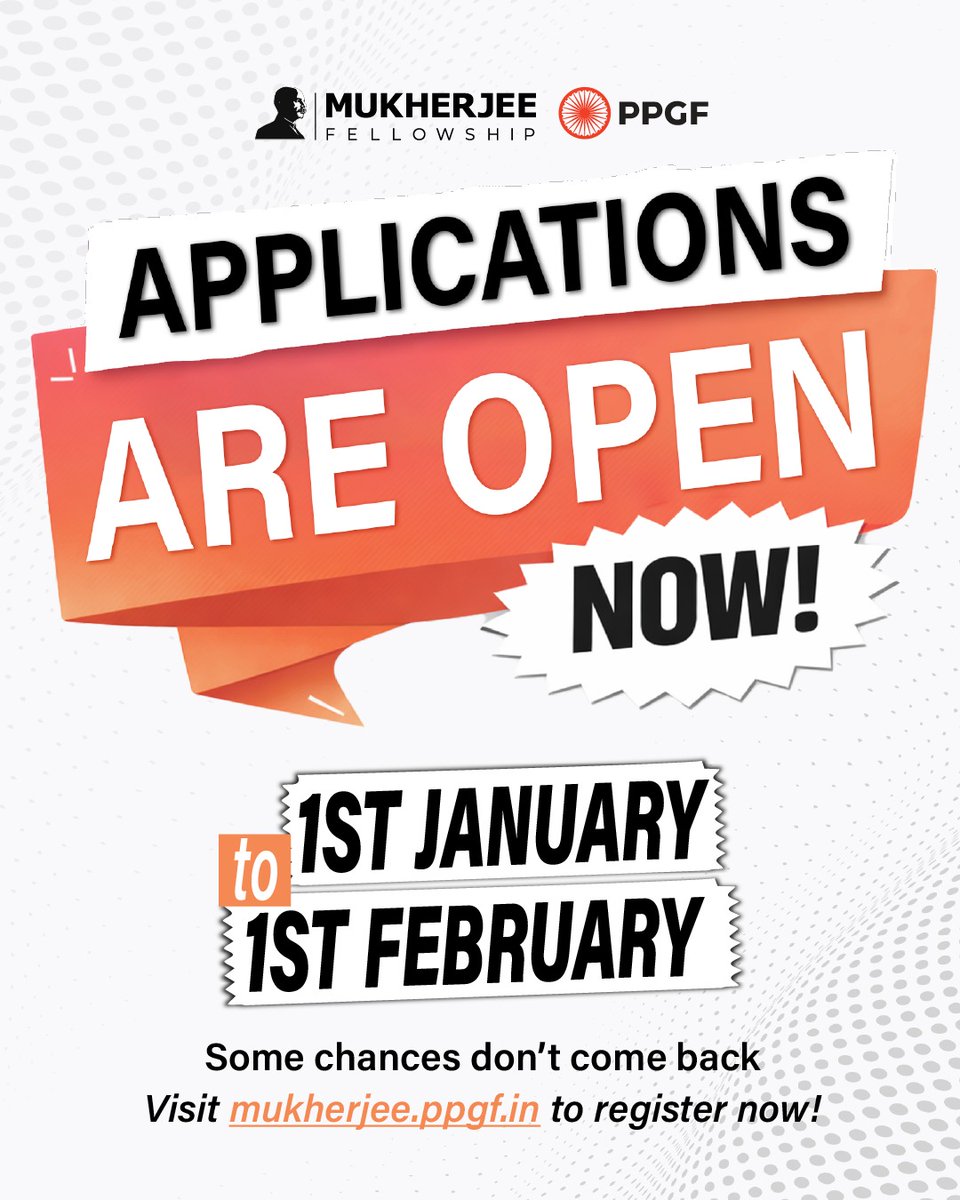 Ever wondered what happens,
Before a bill is presented?
Before a policy is announced?
Before a decision becomes news?

Join the Mukherjee Fellowship to be a part of the backstage action! 

Applications are now open! 
Visit mukherjee.ppgf.in to apply now.

#Announcement