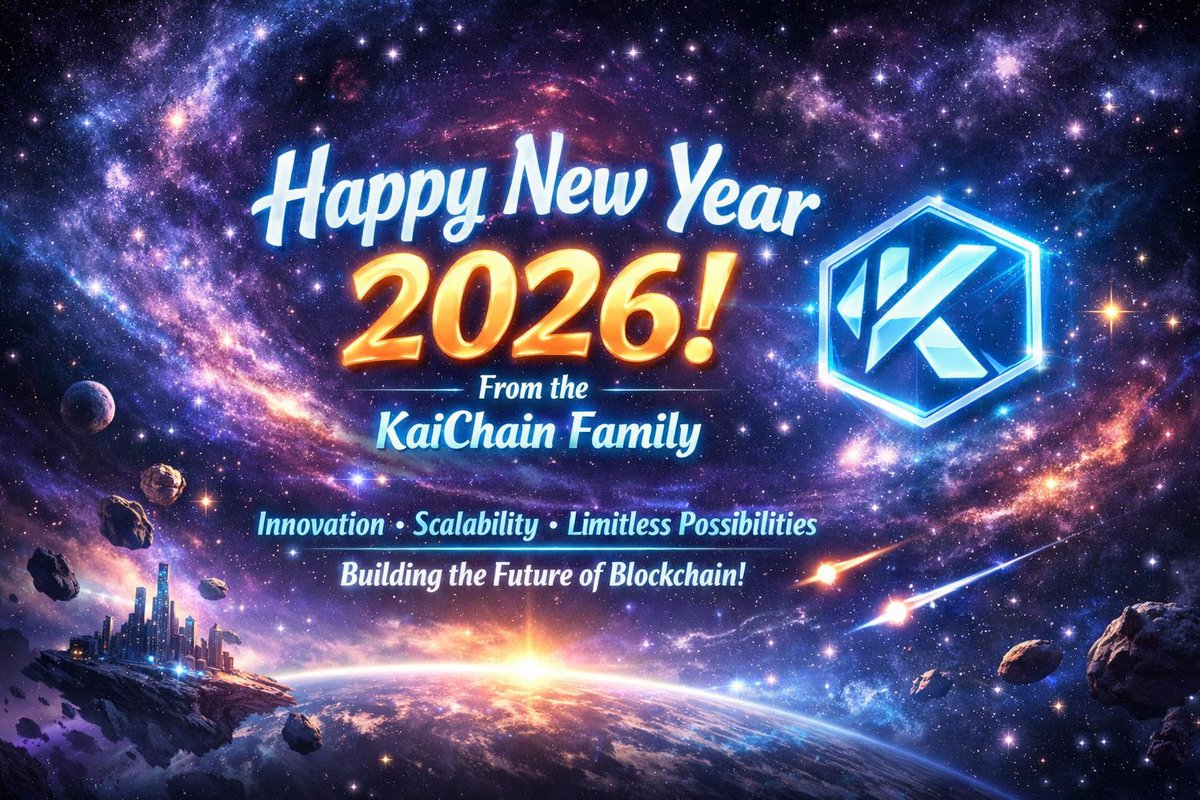 trver_fvm7's tweet image. 🌌✨ Happy New Year from the KaiChain Family!
As we enter a new year of innovation and limitless possibilities.We keep building the future of blockchain together.
Cheers to growth, unity, and on-chain success in 2026 🚀
@KardiaChain #KaiChain #NewYear #Blockchain #BuildOnKai