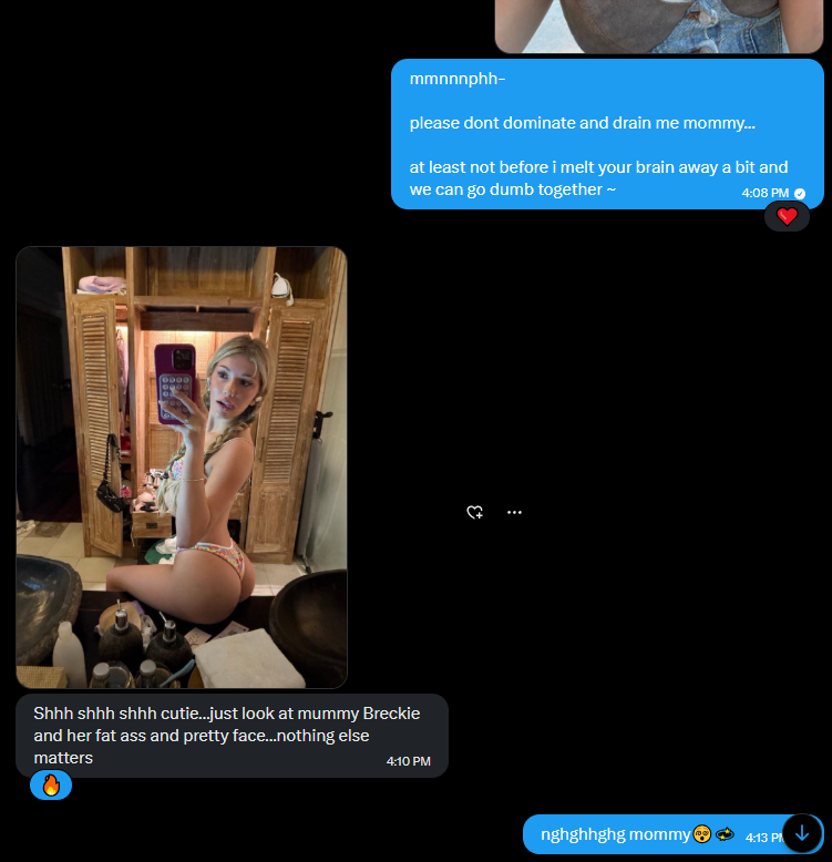 wankbuddy44's tweet photo. nghhh @HaileeSteinnRP just FUCKING DESTROYED ME in a wankbattle..

i thought i could keep up with her but i submitted in 3 rounds because im such a fucking loser for mommy

im so fucking weak because of my new mommy.. dont dm her unless you want to squirmm

#wankbattle #wankchat https://t.co/eBMT9GJLPu