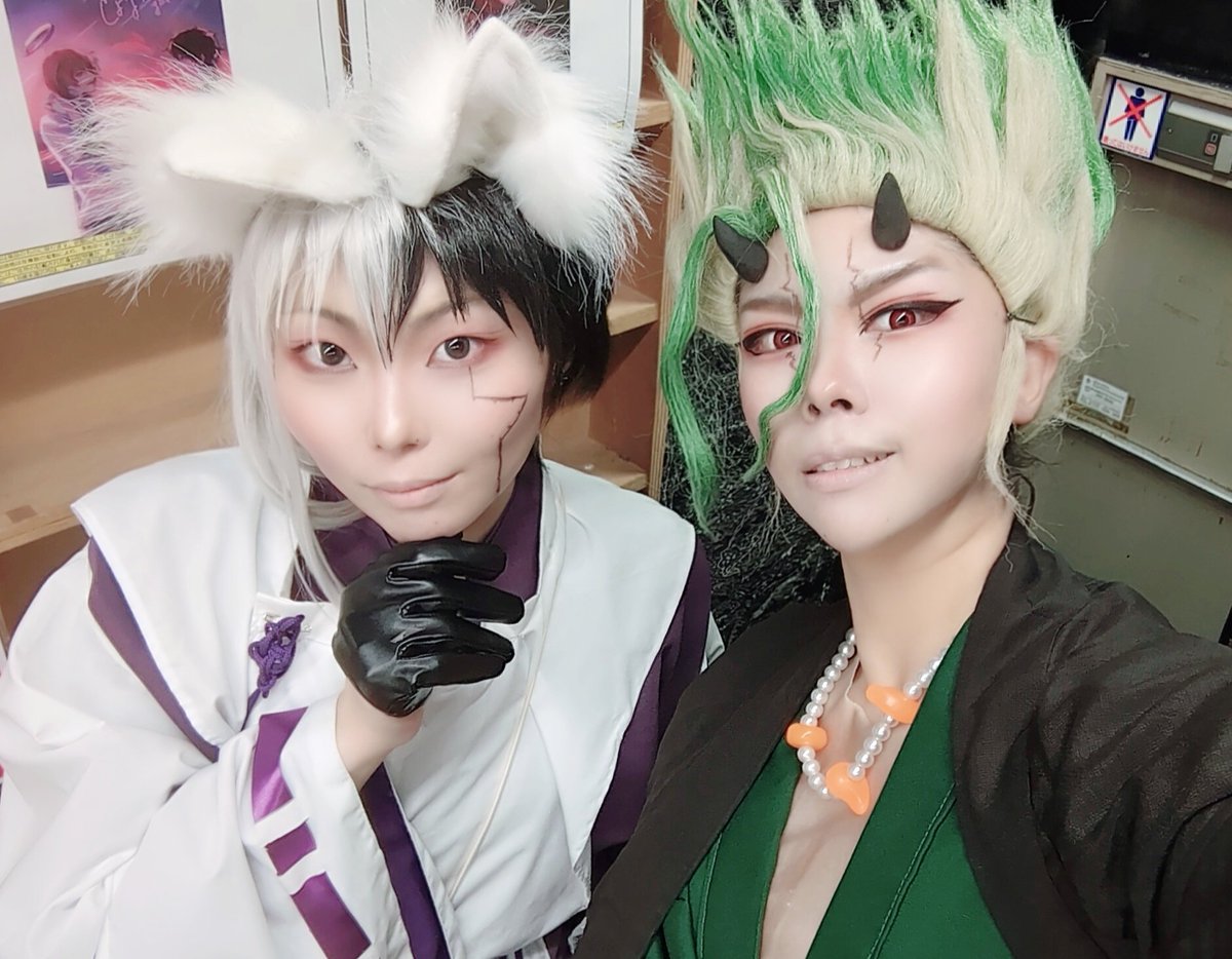 今日は鬼バージョンの🚀ですー
ウィッグが重力に逆らえずめっちゃ崩壊してますが😂
ゲンくんと合わせ最高💕
魔麟は夕方までですがご来店お待ちしてます☺️
#うめだらけ　#梅田　#まんだらけ
#コスプレデー　#まんだらけコスプレデー　#コスプレ　#cosplay　#今日の魔麟
youtu.be/-yNRYgwD16o