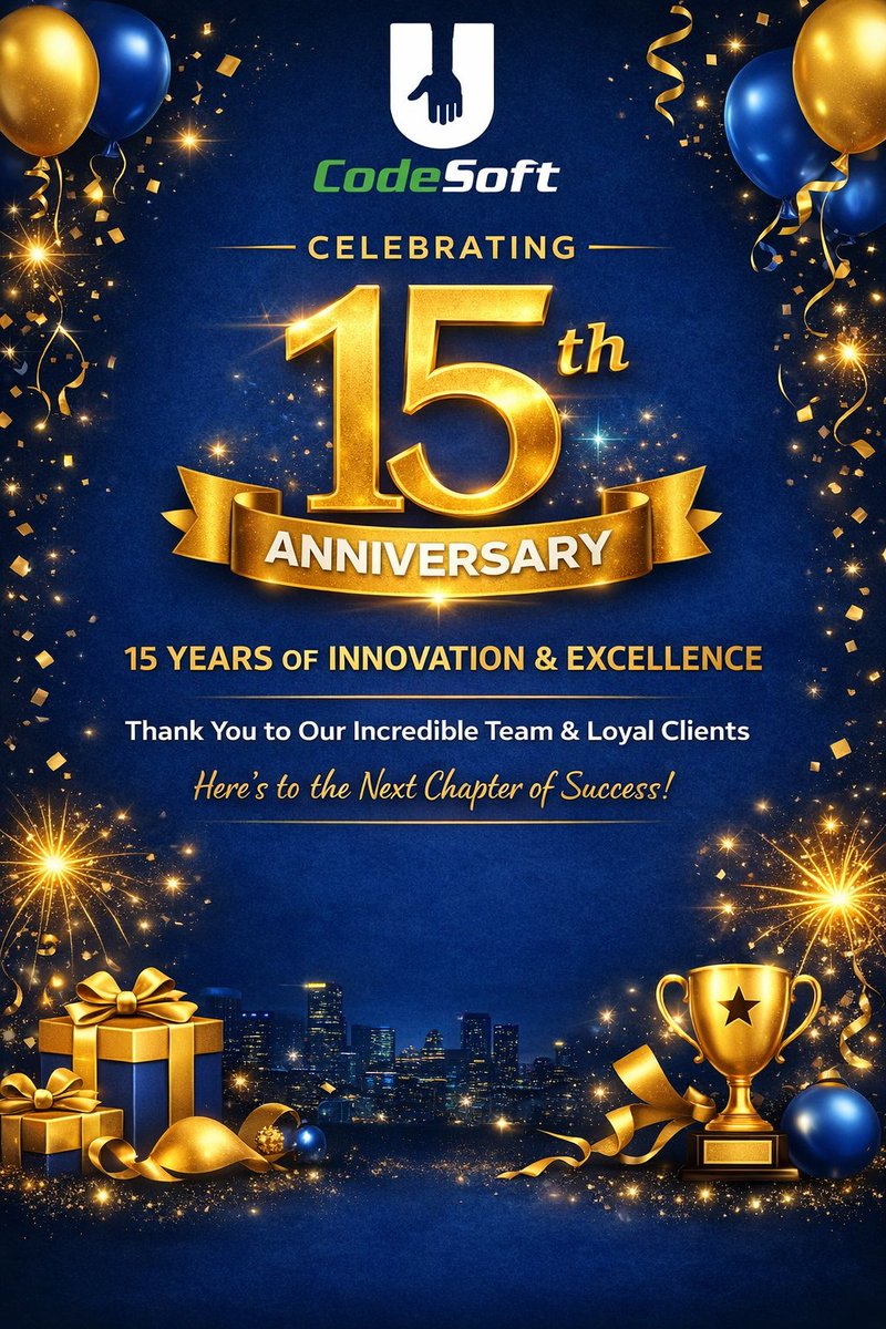ucodesoft's tweet photo. 🎉 Celebrating 15 Years of UCodeSoft 🎉
Today marks a proud milestone as we celebrate 15 years of innovation, growth, and excellence.🤝

This journey wouldn’t have been possible without the dedication of our incredible team, the trust of our clients, and the support of our partners.

Over the years, we’ve grown, adapted, and continued to build solutions that create impact. As we look ahead, we remain committed to innovation, collaboration, and delivering value—together.

Thank you for being a part of our journey. Here’s to many more milestones ahead!✨

#UCodeSoft #15YearsOfExcellence #AnniversaryCelebration #Grateful #TeamWork #Innovation #Growth #Milestone