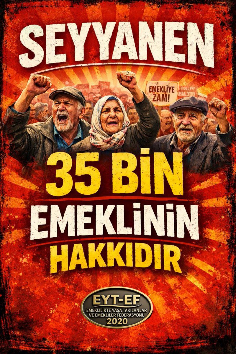Alım gücünün yükselmesi için Emekli aylıklarına #Seyyanen zam şarttır 

35 Bin TL #SeyyanenZam Emeklinin hakkıdır ‼️

#Emekli2026YaAçGiriyor
#5000Kısmiye2026daYasa