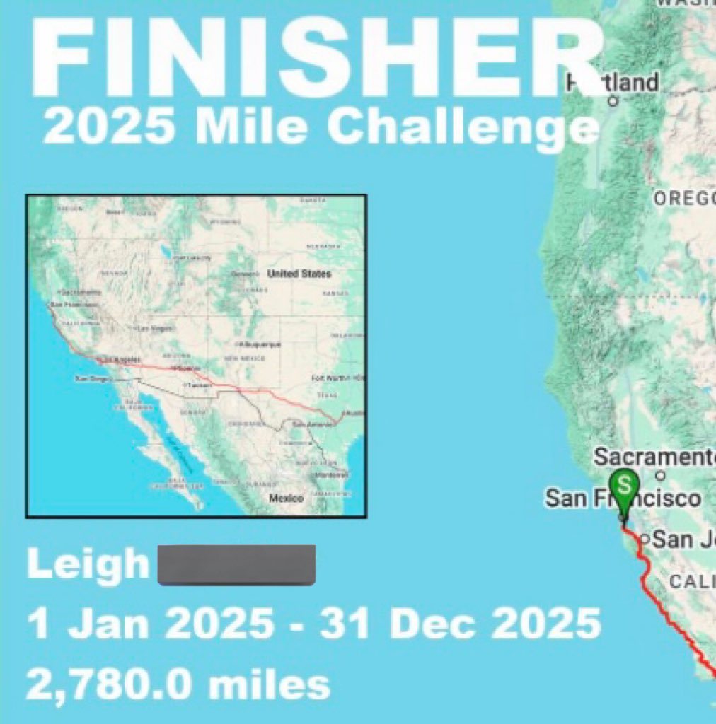 That's a wrap for 2025, I made it through..... 6,762,810 steps/2780 miles 🫶🏼