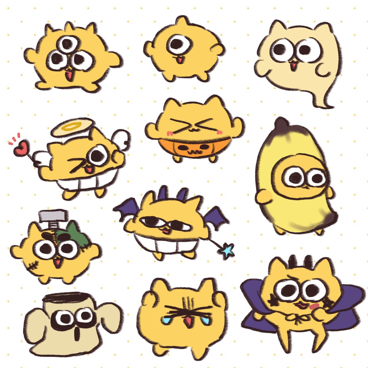 rrchp_'s tweet photo. 2025に描いたうんたたまとめ！今年もよろしくお願いします> ·̫ <♡ https://t.co/KjMLYGHGO4