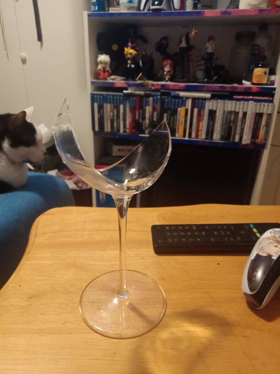 wickdlilthings's tweet image. My favourite wine glass just shattered 🫠 I'm gonna fucking kms. Happy new year