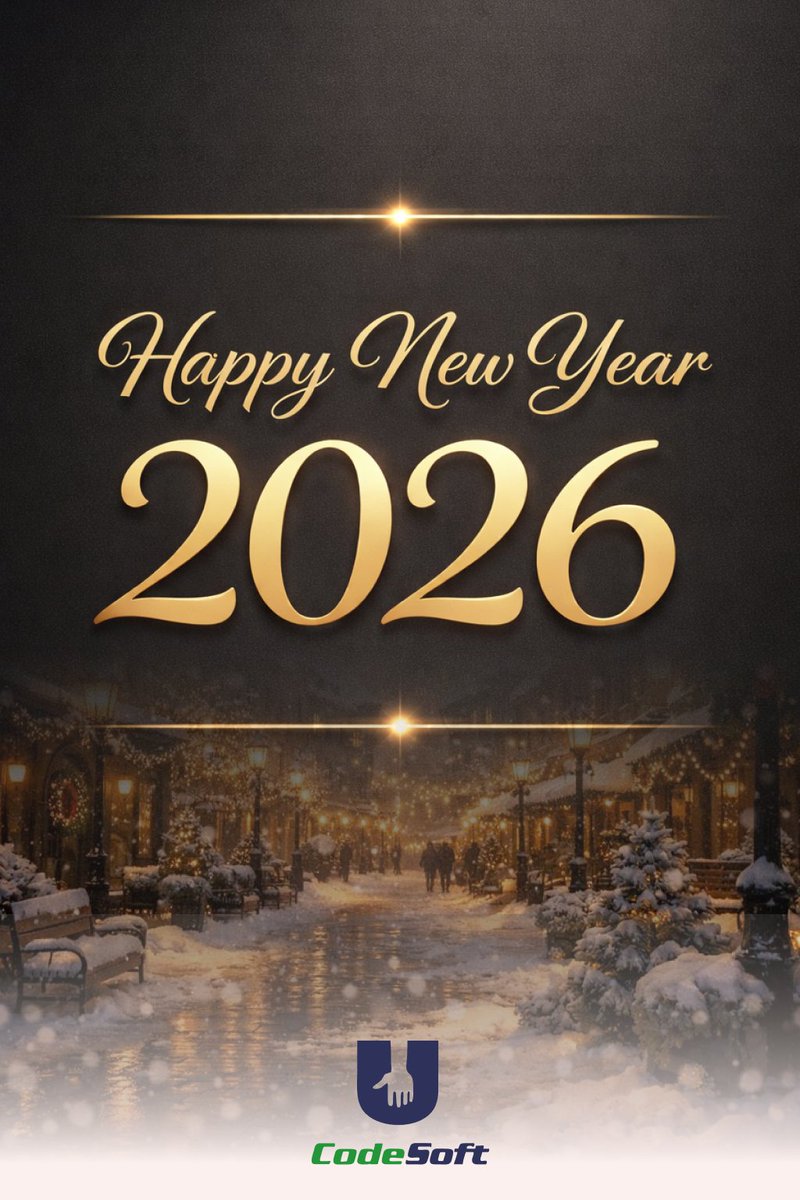 ucodesoft's tweet photo. ✨ Happy New Year 2026! ✨

A new year means new goals, fresh energy, and endless possibilities. Grateful for the lessons of the past year and excited to grow, learn, and create more value in the year ahead.

Wishing everyone a year filled with success, health, and meaningful connections.

#HappyNewYear2026 #NewBeginnings #ProfessionalGrowth #CareerGoals #Grateful #SuccessMindset #LearningAndGrowing #UCodeSoft