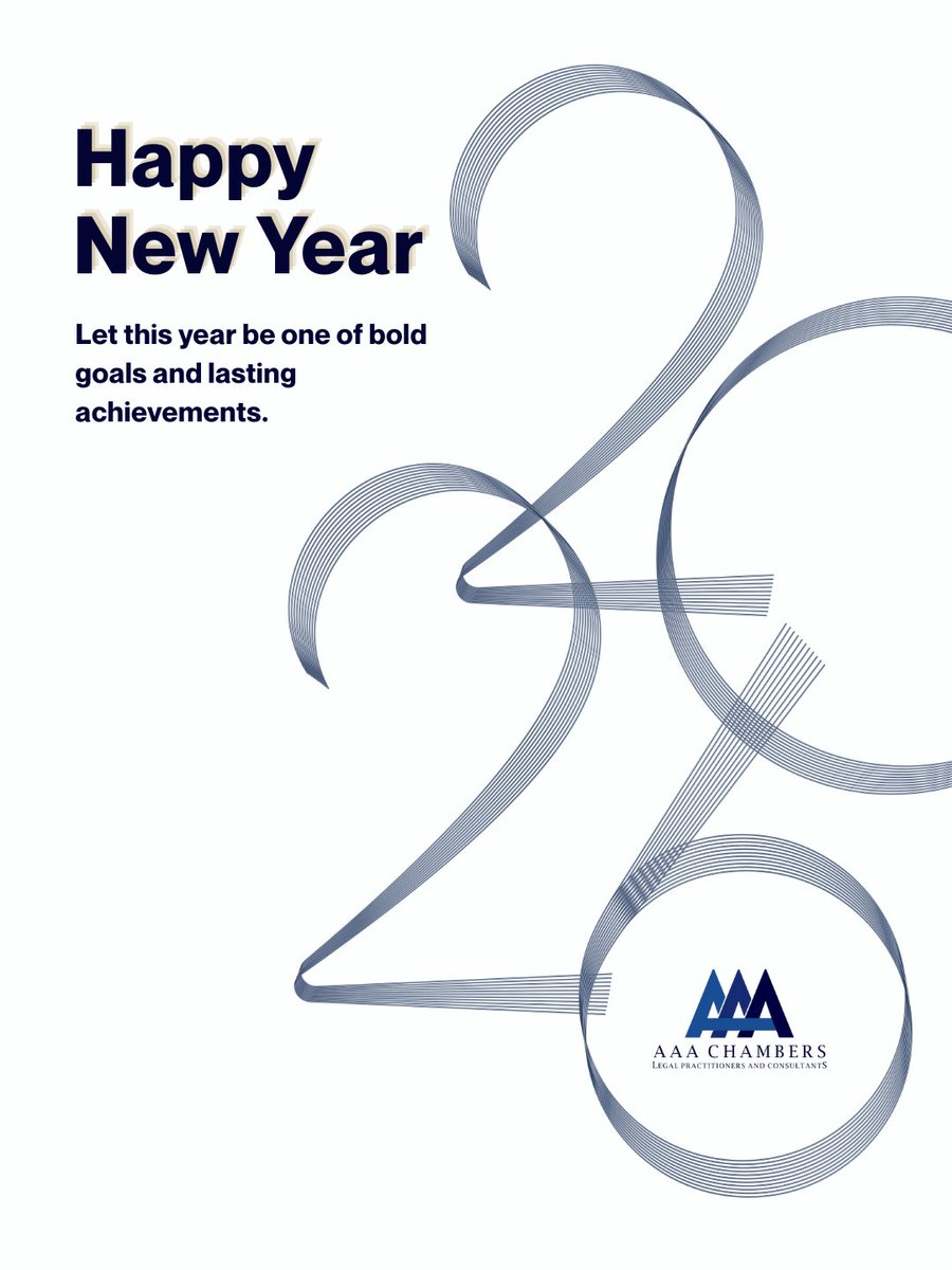 aaa_chambers's tweet photo. Happy New Year!! Welcome the new year with renewed focus and optimism.

#aaachambers #lawfirms #newyear #NewYear2026  #lawfirmsinlagos #litigation #lawfirmsinnigeria #nigerianlaw #litigationnigeria #legalpracticeNG https://t.co/3ZFFeZ3sOH