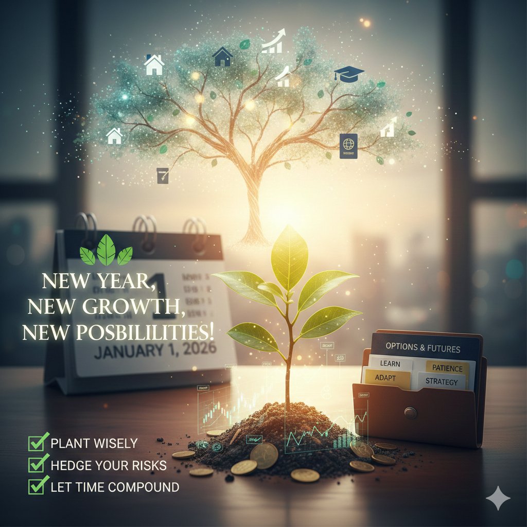 Soni_Vijay7's tweet photo. New Year, new choices, new growth.
Life is like options &amp; futures—plant the seeds today, watch your tree of possibilities grow tomorrow. 🌳
#NewYear2026 #GrowthMindset #LifeChoices #OptionsAndFuture

https://t.co/PZ4KzWv8aY https://t.co/qgQo9DLGN7