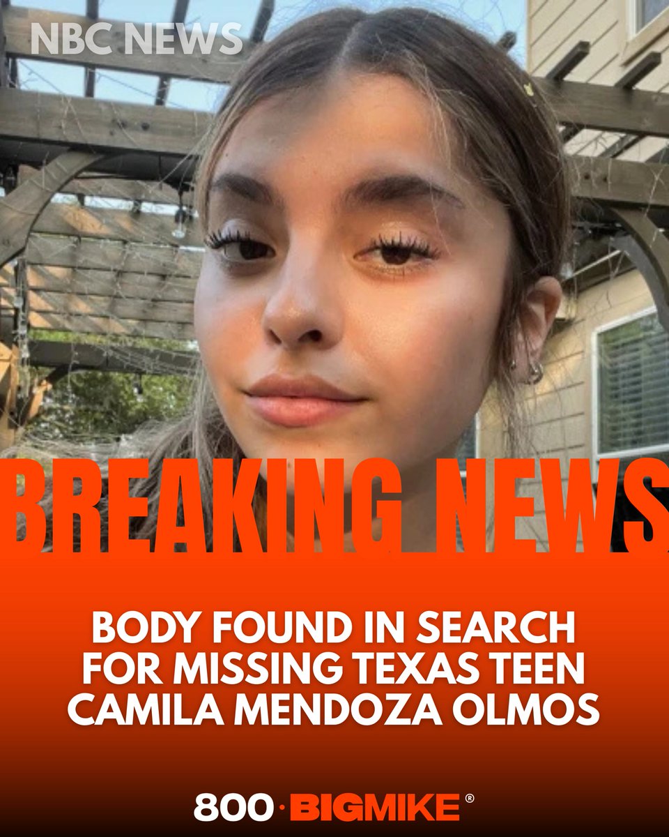 Authorities in Bexar County, Texas, confirmed that the body discovered in a field near San Antonio is that of 19-year-old Camila Mendoza Olmos, who had been missing since Christmas Eve.

800BIGMIKE.COM | 800-BIGMIKE®
Source: NBC News

#dailynews #nbcnews #800bigmike