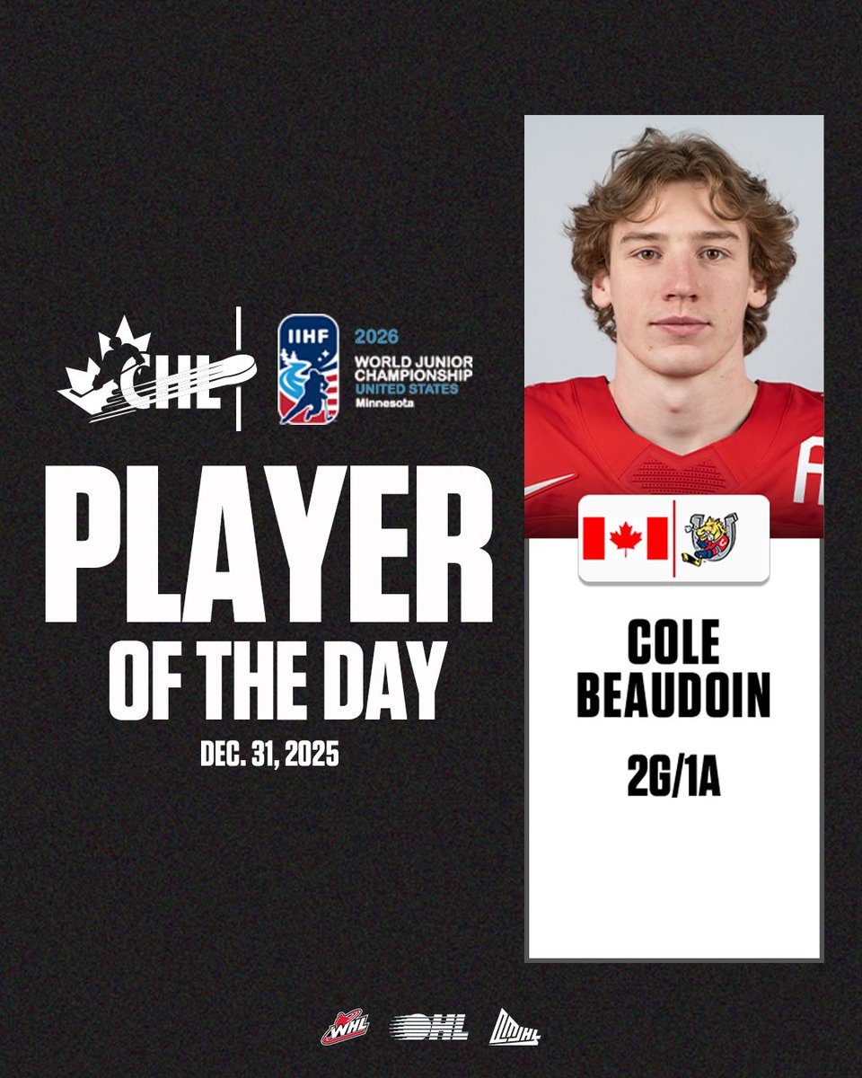 The <a href="/OHLBarrieColts/">Barrie Colts</a>' Cole Beaudoin was the driving force behind 🇨🇦's New Year's Eve win over 🇫🇮 after a three-point showing! #WorldJuniors