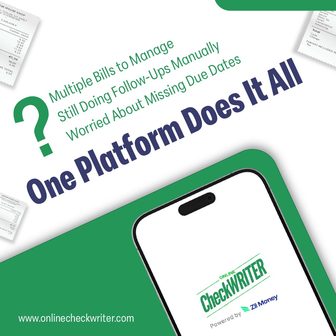 webcheckwriter's tweet photo. Make Bill Payment stress-free using https://t.co/4KM7STNlsg - Powered by Zil Money. With the all-in-one platform, get your bills centralized and keep your payments running smoothly. 

Learn more: https://t.co/asUvCPjTg0 

Click for Interactive Demo: https://t.co/3SffSp7yB2 

#BillPayment #BillList #BusinessPayments #B2BPayments