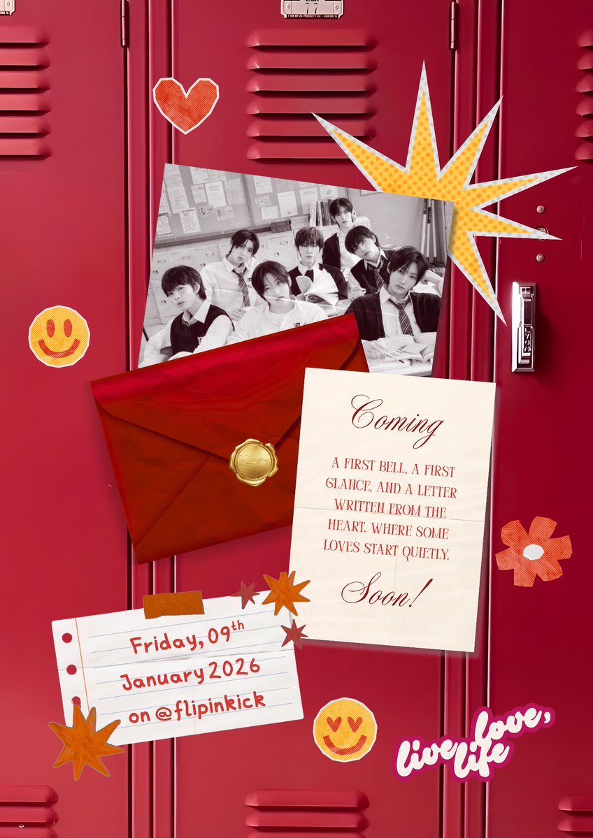 flipinkick's tweet image. KickFlip 1st Anniversary Project by @flipinkick

A first bell, a first glance and a letter written from the heart. Where some loves start quietly ♡ 

𝐂𝐎𝐌𝐈𝐍𝐆 𝐒𝐎𝐎𝐍

#KickFlip #킥플립 
@kickflip_jype