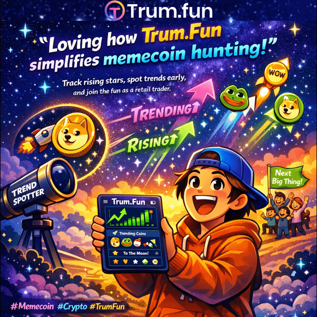 GUIDER22501942's tweet photo. Loving how https://t.co/wfBNZn3RI2 simplifies memecoin hunting! Track rising stars, spot trends early, and join the fun as a retail trader. Who's aping next?#Memecoin #TrumFun https://t.co/i6aG02DJtE
