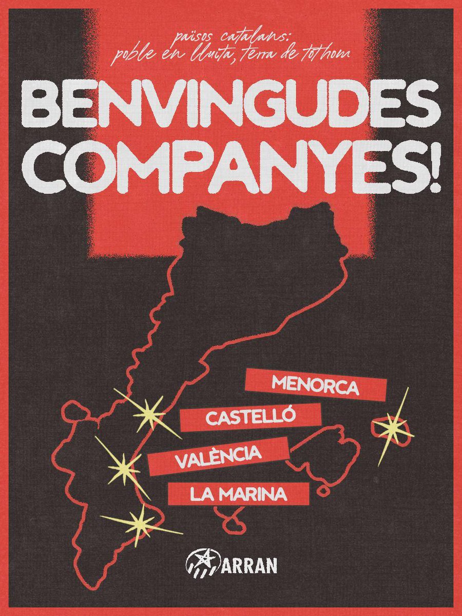 Comencem l’any donant la benvinguda a les noves assemblees de Menorca, Castelló, València i La Marina. 

Benvingudes companyes! Als Països Catalans, el jovent seguem Arran! ✊❤️‍🔥