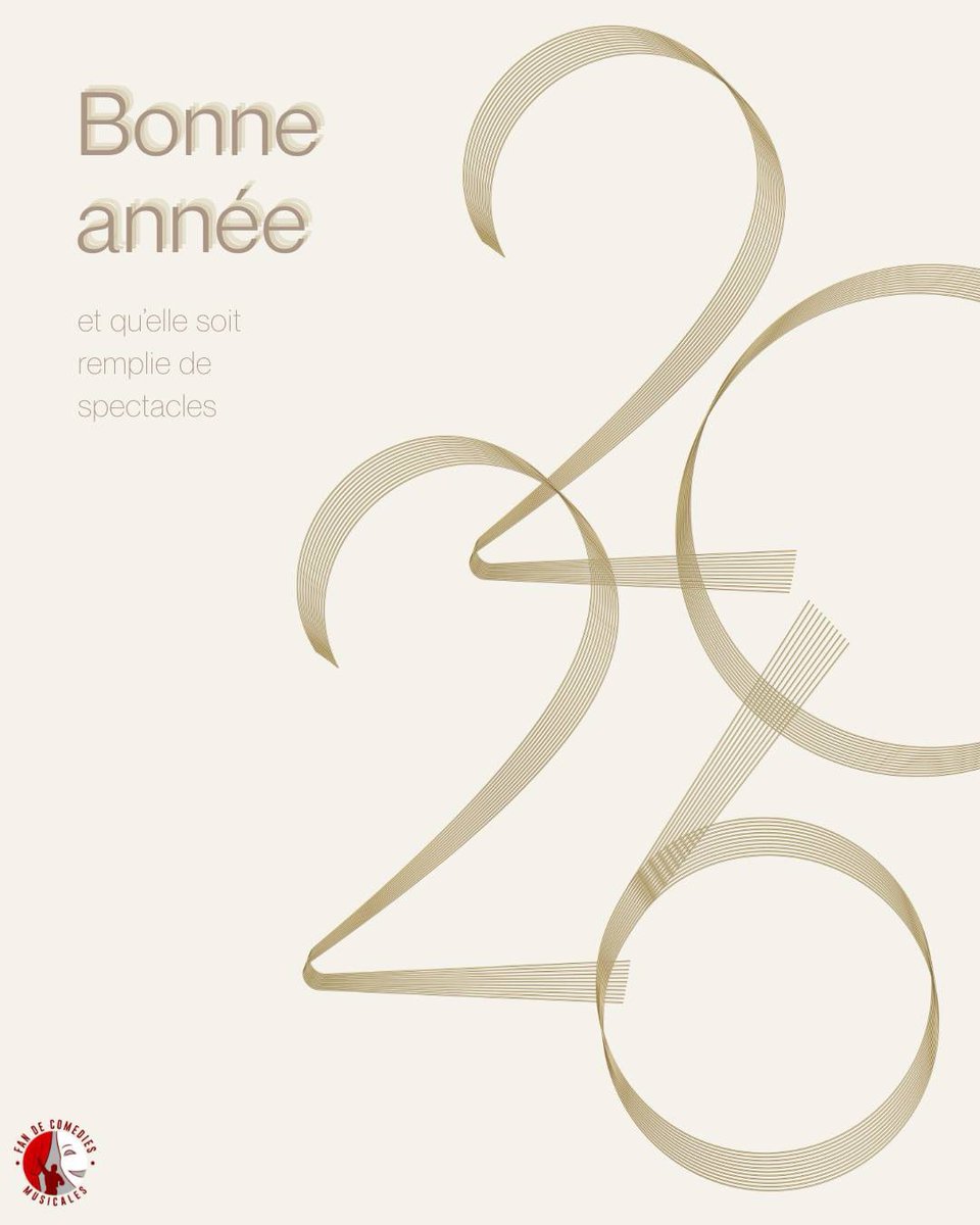 FanMusicaleC's tweet image. [BONNE ANNÉE 2026] 🥂

Nouvelle année, même passion 🎭
En 2026, on continue de vibrer, de chanter, d’applaudir et de partager avec vous.
Que cette nouvelle année soit remplie de spectacles, d’émotions et de coups de cœur ✨