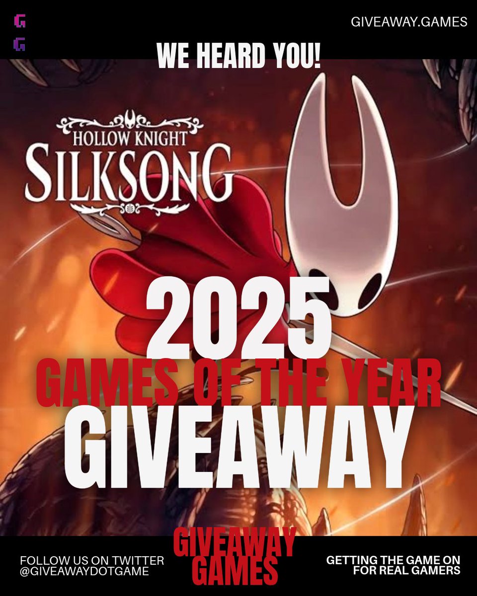 Kicking the new year off with the next giveaway!

Hollow Knight: Silksong

To win a copy:  
-Follow us  
-Leave a dot in comments  
-RT    

We pick a winner next Friday!