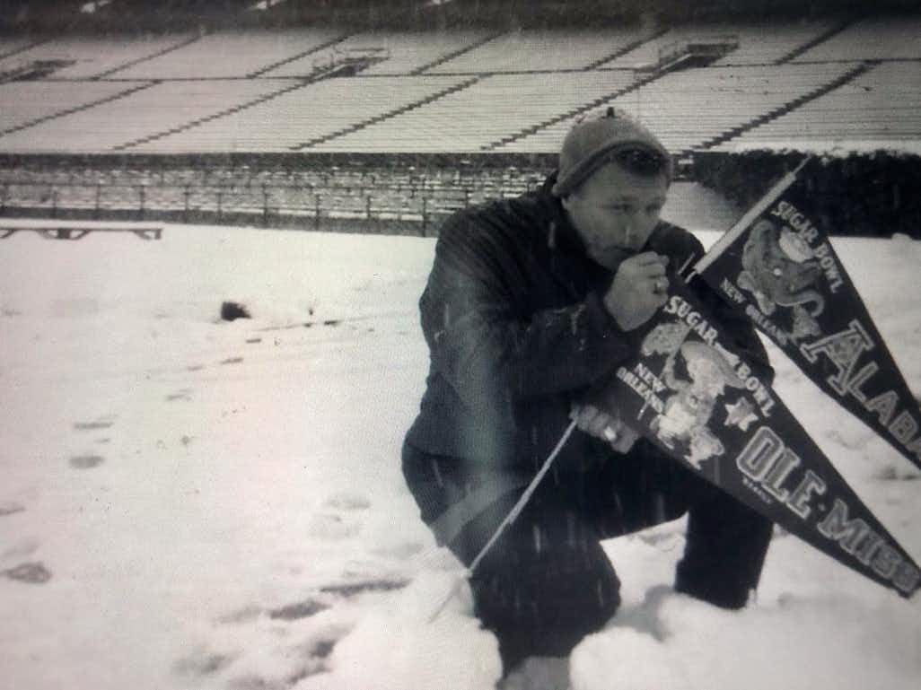 spann's tweet image. ON THIS DATE IN 1964: Bear Bryant said later that the only thing that could have messed up his eighth ranked Alabama team’s chances in the 1964 Sugar Bowl against 6th ranked Ole Miss in New Orleans would have been if it were to snow.

Well, much to his chagrin, it did snow the…