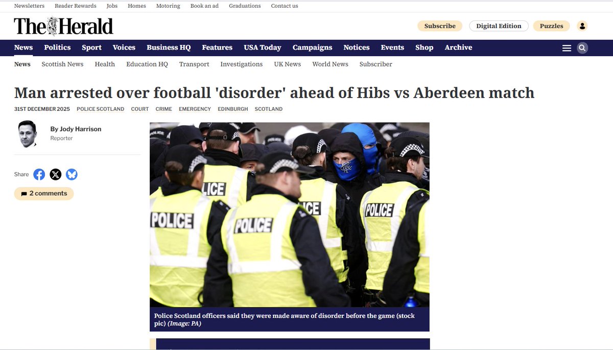 AgentP22's tweet image. "Man arrested over football 'disorder' ahead of Hibs vs Aberdeen match"

What a strange photo for the Herald to use?