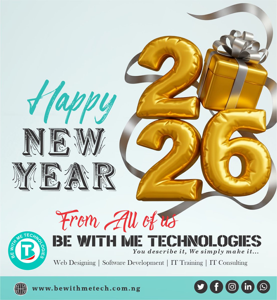 bewithmetech's tweet photo. 🎉 Happy New Year!

Grateful for our customers and partners who continue to grow with Be With Me Technologies Ltd. Wishing you a successful year ahead. https://t.co/FSKsrmkn09