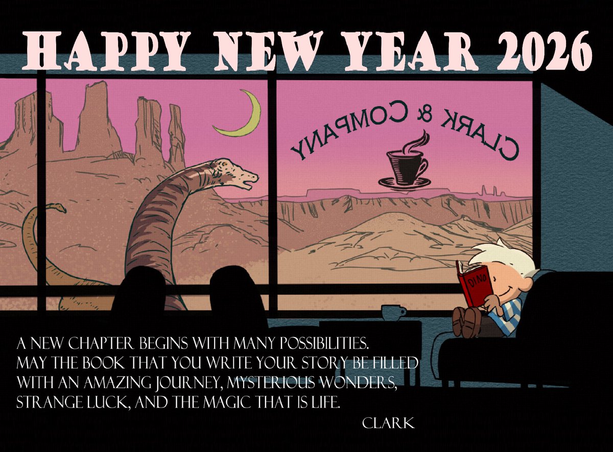 NEW YEAR GREETING 2026 | Clark &amp; Company #pixiv pixiv.net/artworks/13738… #年賀状イラコン2026 #年賀イラスト #年賀状 #新年早々の創作クラスタフォロー祭り