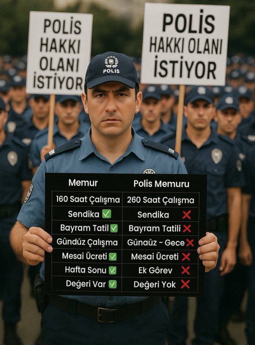 #Polis
#polisiduyunartık 
2026 yılına girdik 
Hale Polislerinin hakkı olanı verilmedi 
Fazla çalışma 
Gece tazminatı 
Taban maaş zammı 
Üniforma tazminatı 
Polis bitti tükendi artık yeter