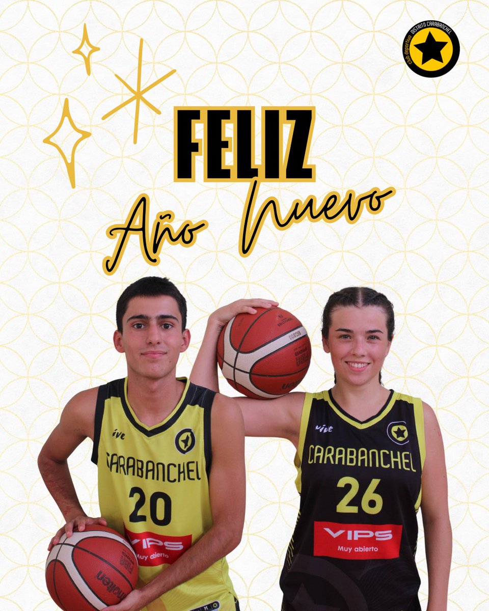 🏀✨ Desde el Club Deportivo Distrito Carabanchel os deseamos un Feliz Año Nuevo.

Gracias a deportistas, staff técnico, junta directiva y familias por vuestro esfuerzo y compromiso. Que el nuevo año venga lleno de salud, valores y baloncesto. 💛🖤🏀