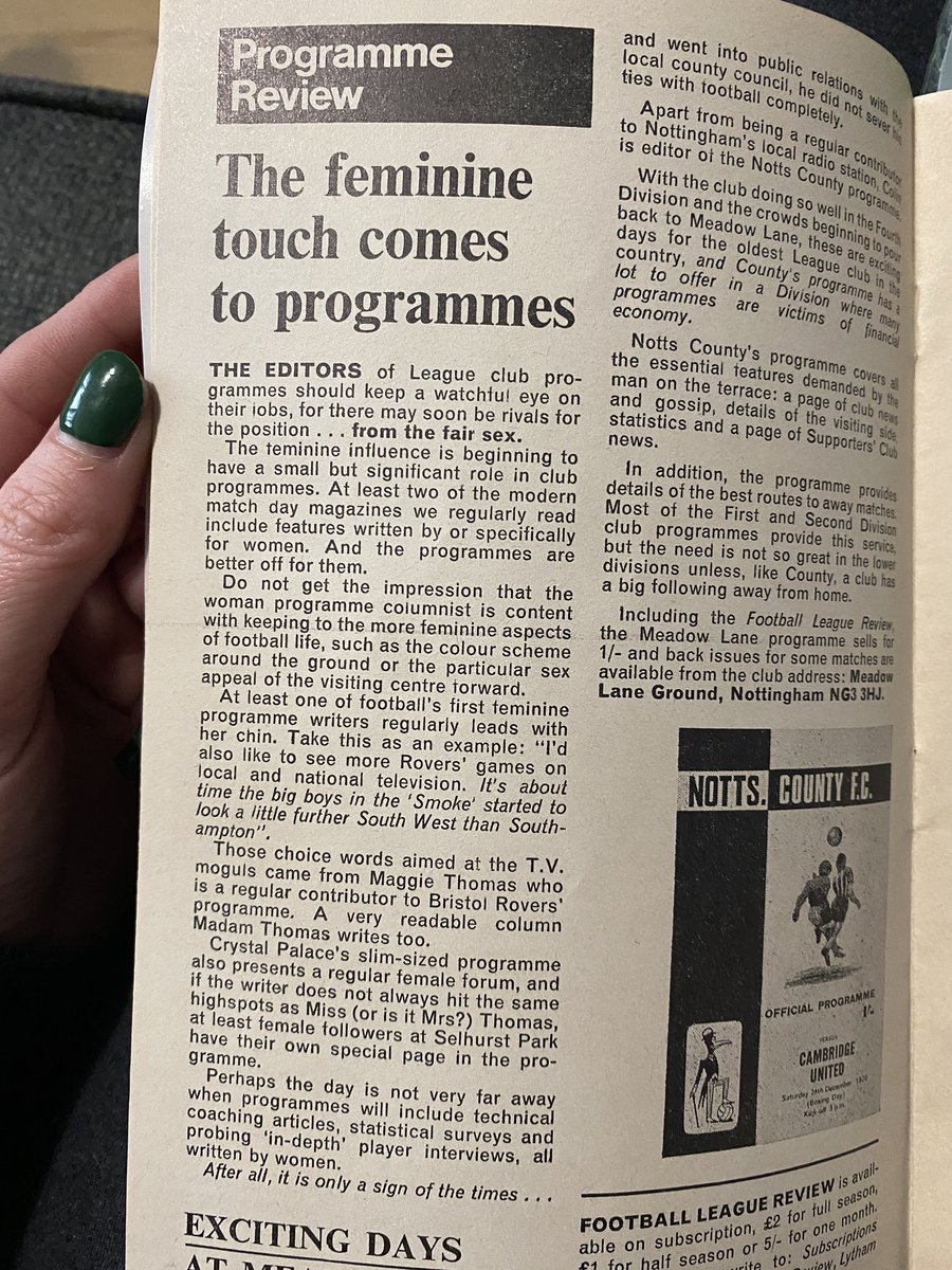 CatherineMatz's tweet photo. What an article from this 1971 Football League Review magazine https://t.co/UGbNGQFOP9
