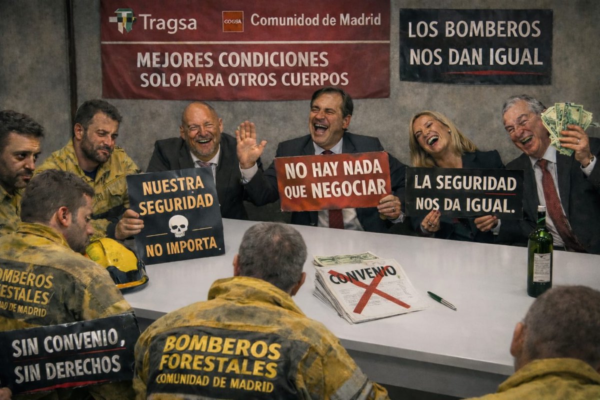Feliz año a todxs y que esté 2026 al fin traiga derechos y buenas condiciones al conjunto de Bomberos Forestales y a la clase trabajadora en general. Seguimos en huelga superando los 170 días #BomberosForestalesCM