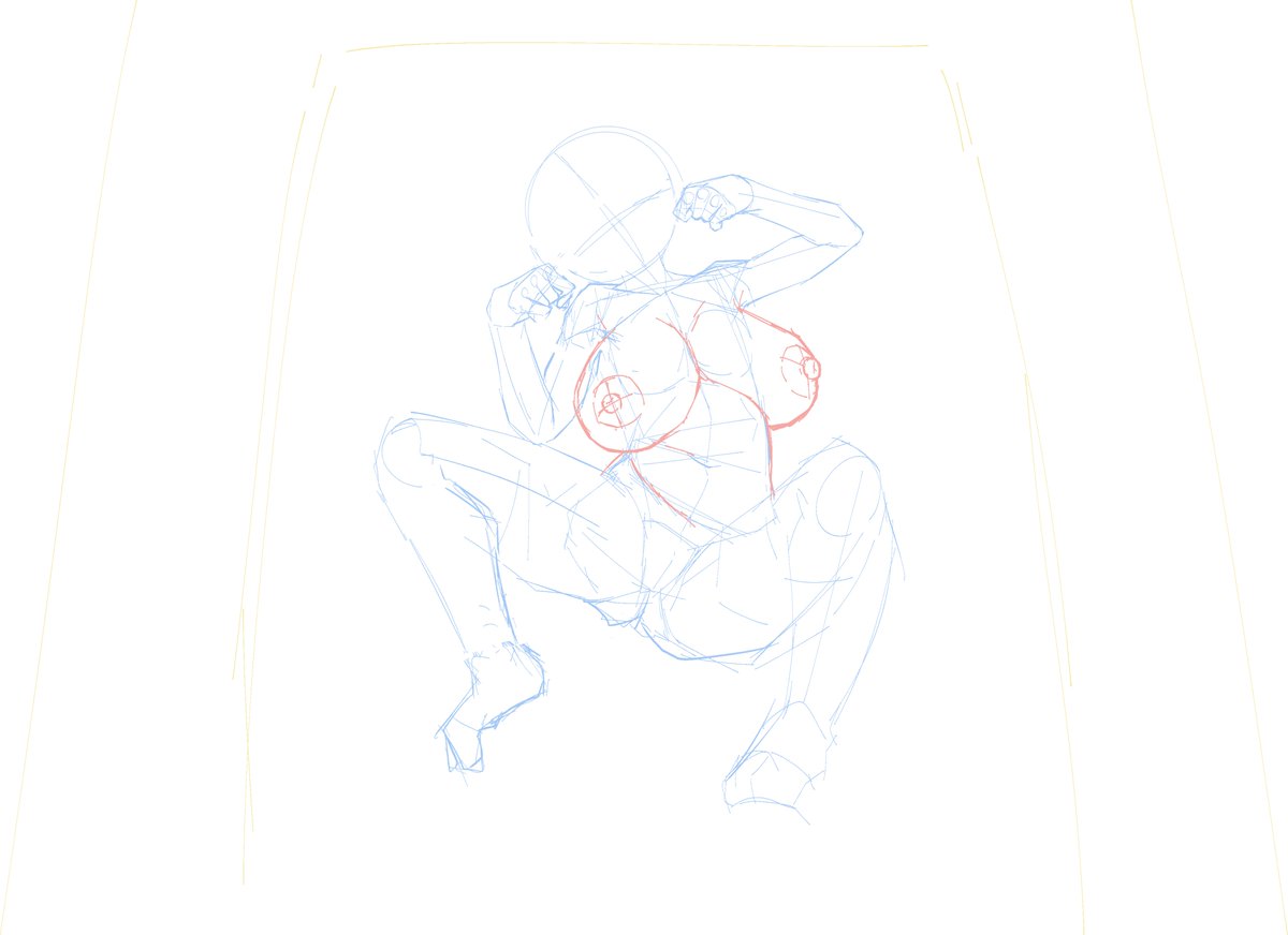 今日の支援サイト用エロ落書きのラフ 