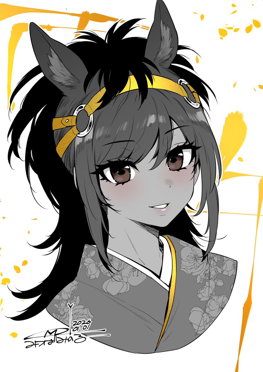 2026 0101 午年なので
サラブレッドあおかげ

今年もたくさん絵が描けますように🙏 