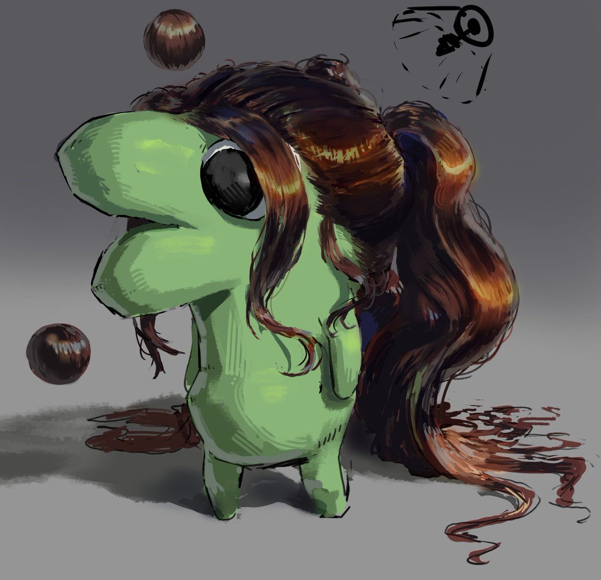 herr_lorenz_'s tweet image. Estoy practicando para dibujar mejor pelo pero no me apetecía hacer una cabeza entera así que eso