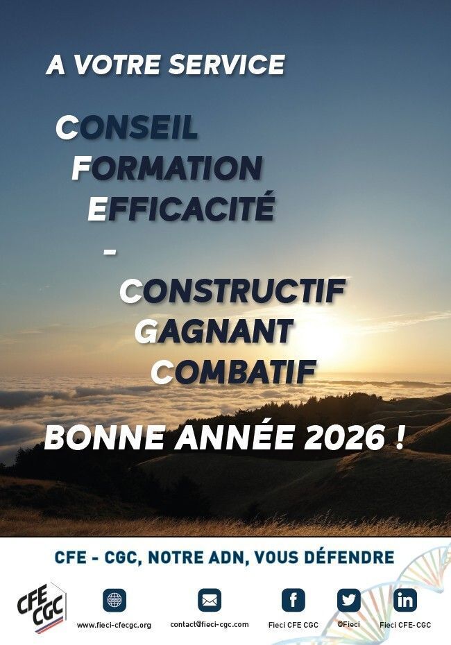 La #FIECI #CFECGC vous souhaite une très belle année 2026 
à vous et à ceux qui vous sont chers