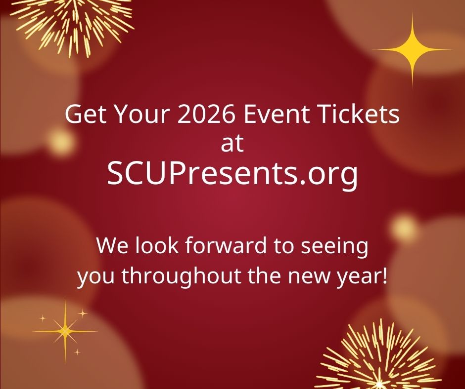 SCUPresents's tweet photo. Happy New Year! Start 2026 with the Faculty Recital Series, featuring:
🎼 Anthony Rivera, conductor/arranger, on Jan. 9, along with Rachel Zephir and other artists.
🎷 Carl Schultz, saxophone, on Jan. 23, and other artists.
Get your tickets at https://t.co/E62xNDV0BP. https://t.co/SvyO3jXKEI