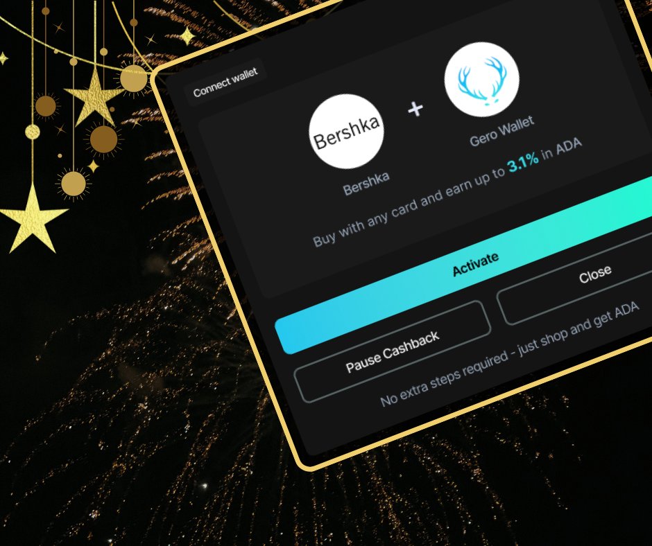 Your clothes are crypto now.

Shop <a href="/Bershka/">BERSHKA</a>  and get paid in $ADA every time you check out.
Fashion isn’t just style anymore, it’s yield.
Bershka is live on <a href="/GeroWallet/">Gero</a>, letting you shop the latest trends, everyday basics, and statement pieces, and earn ADA cashback on every